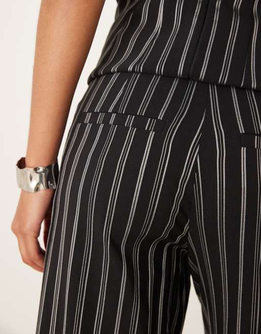 ASOS DESIGN tailored kick flare pants in black & white stripes - part of a set, 2 of 4