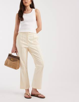 ASOS DESIGN Tailored kick flare pants in cream
