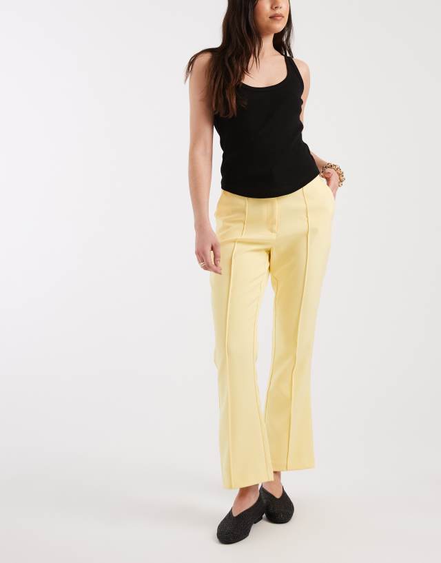 ASOS DESIGN tailored kick flare pants in lemon