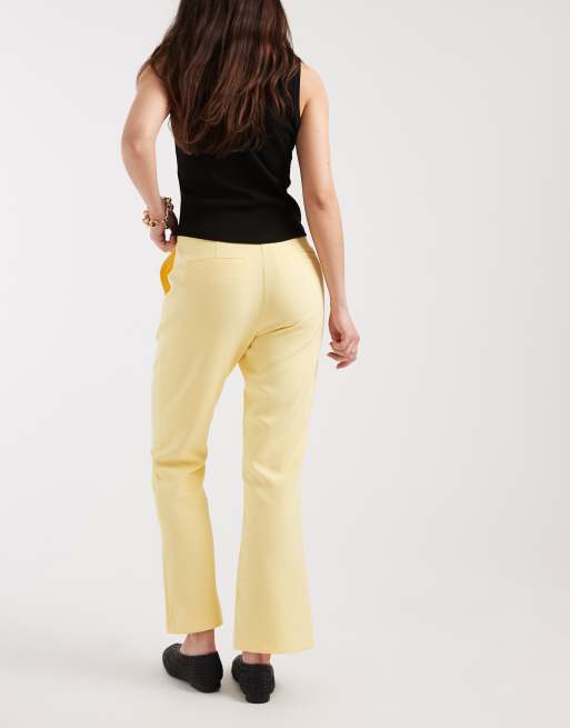 ASOS DESIGN tailored kick flare pants in lemon, 5 of 5