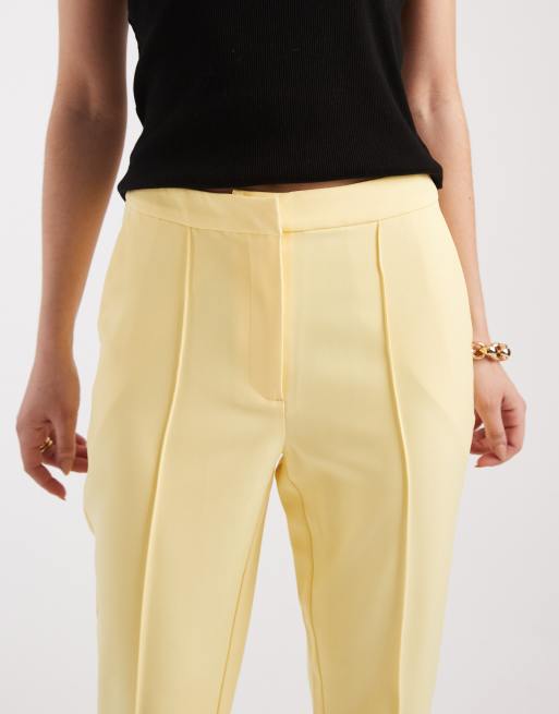 ASOS DESIGN tailored kick flare trouser in lemon, 3 of 5