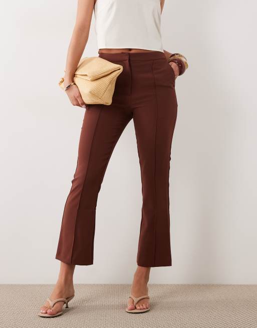 ASOS DESIGN tailored kick flare trouser in rum raisin, 2 of 5