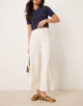 [ASOS DESIGN] ASOS DESIGN tailored linen culotte pants in off white-Neutral 8 Off white