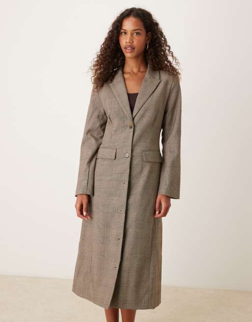 ASOS DESIGN tailored longline blazer co-ord in check, 2 of 4