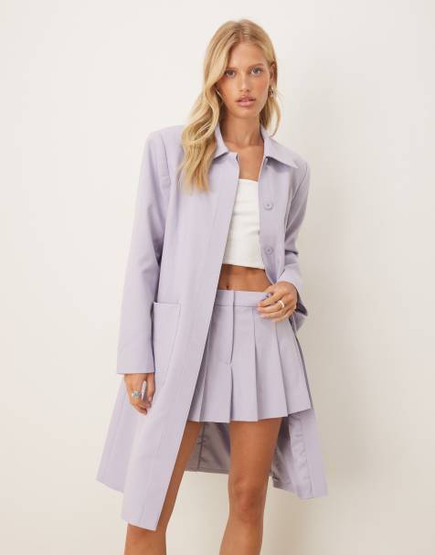 ASOS DESIGN  tailored longline blazer co-ord in lilac - view 1