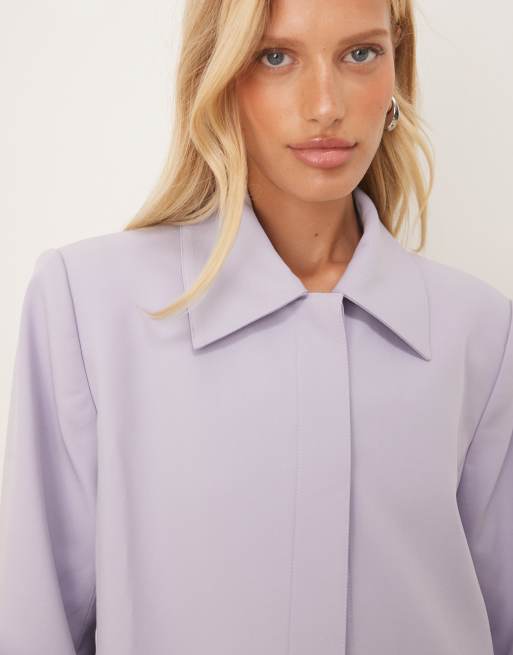 ASOS DESIGN  tailored longline blazer co-ord in lilac, 3 of 4