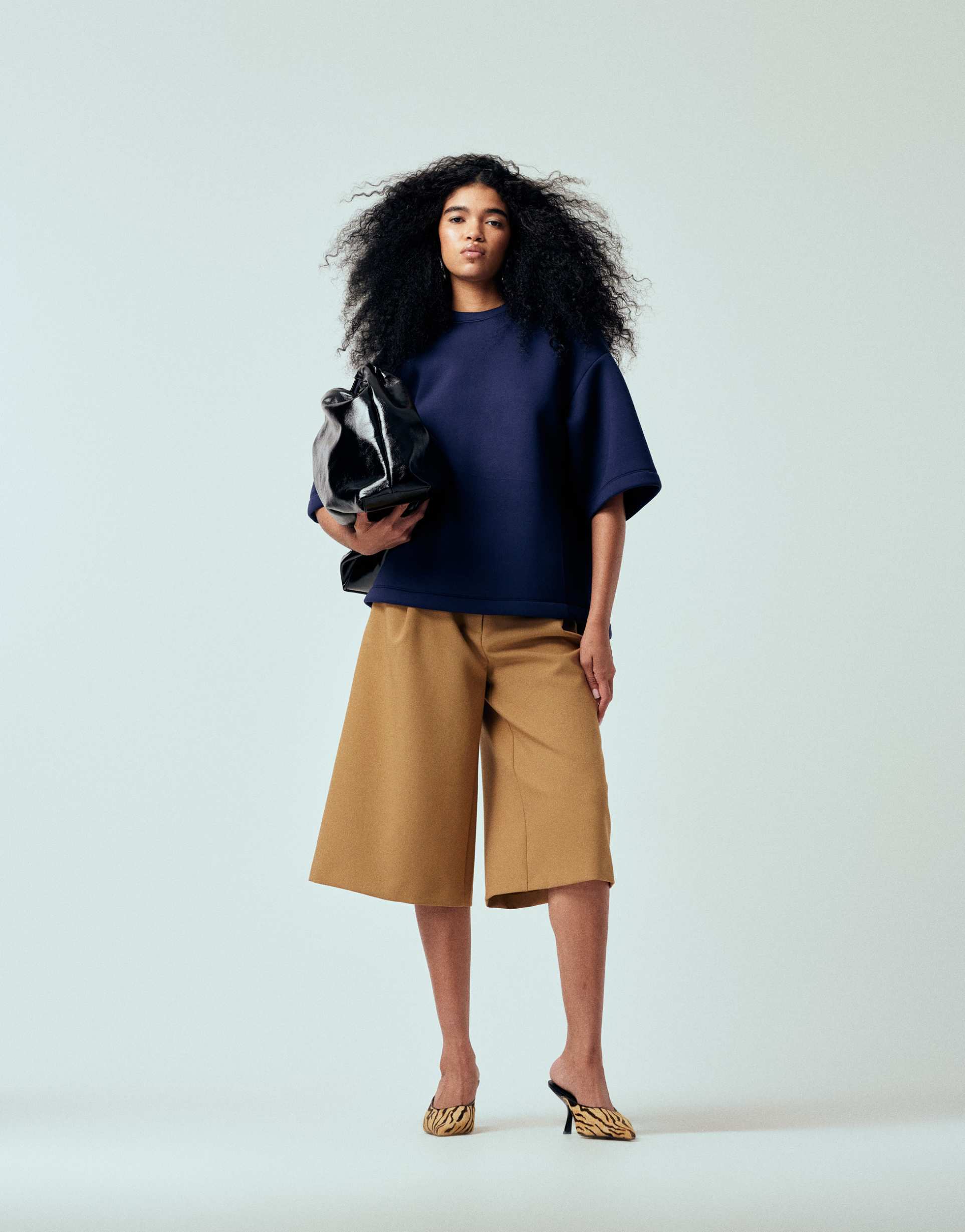 asos design tailored longline culottes in camel