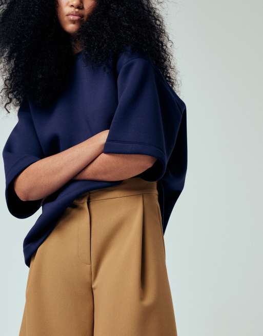 ASOS DESIGN tailored longline culottes in camel, 2 of 5