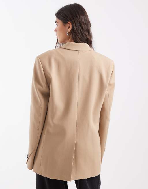 ASOS DESIGN Tailored loose fit blazer in sand, 4 of 4