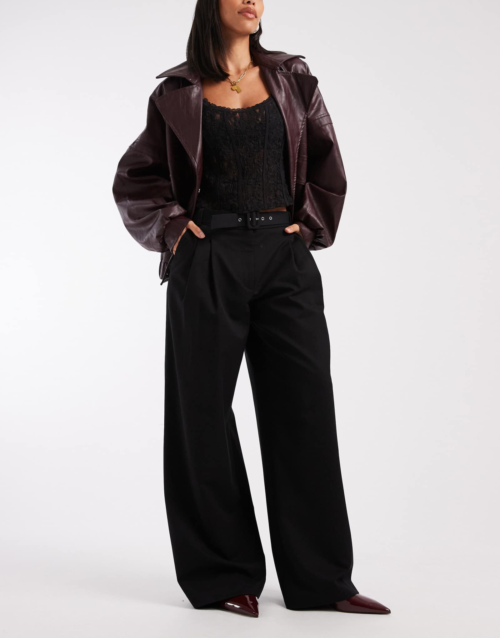 Широкие брюки с низким поясом от ASOS DESIGN черного цвета, сшитые на заказ по индивидуальному заказу