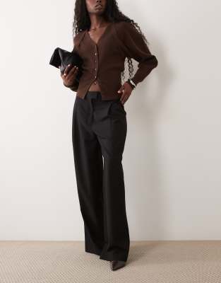 Asos Design Tailored Low Rise Menswear Inspired Pants In Black