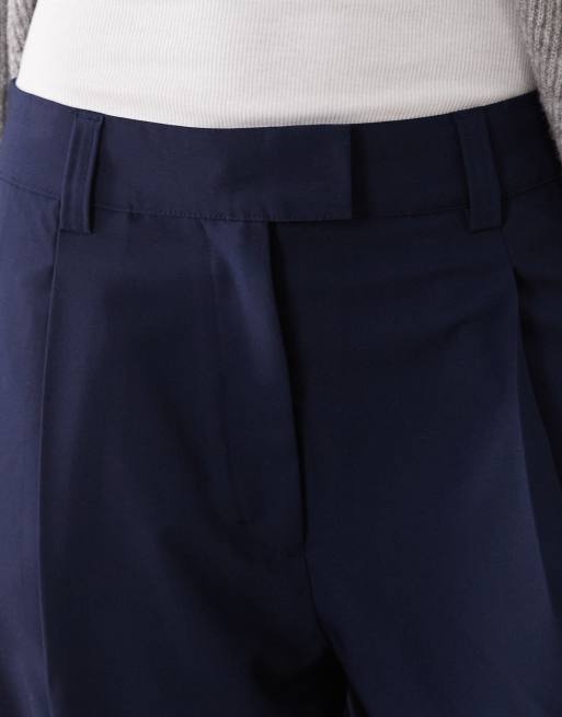 ASOS DESIGN Tailored low rise menswear inspired pants in navy, 5 of 5