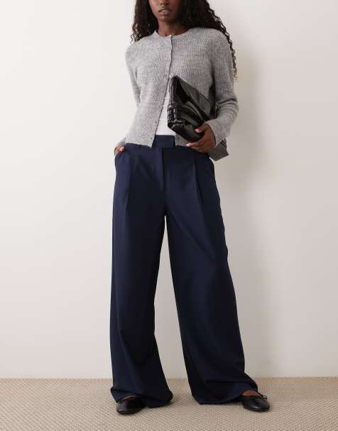 ASOS DESIGN Tailored low rise mensy pants in navy - view 1