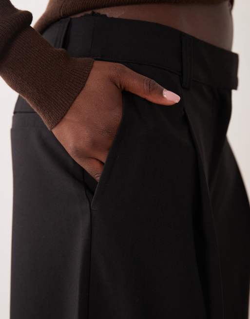ASOS DESIGN Tailored low rise mensy trouser in black, 4 of 5