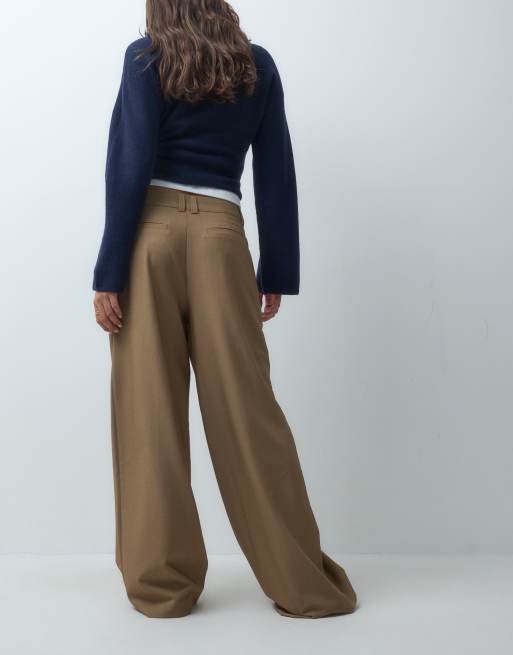 ASOS DESIGN Tailored low rise mensy trouser in toffee, 3 of 5