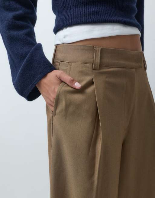 ASOS DESIGN Tailored low rise mensy trouser in toffee, 5 of 5