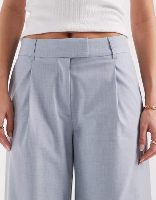 ASOS DESIGN tailored low rise relaxed trouser in soft blue - LGREY, 4 of 5