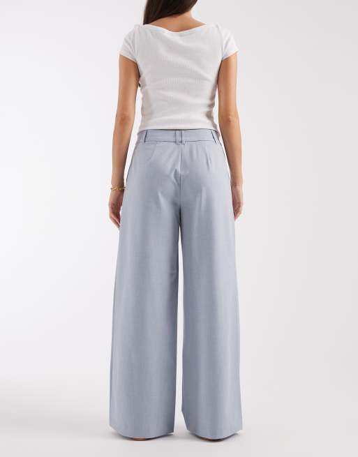 ASOS DESIGN tailored low rise relaxed trouser in soft blue - LGREY, 5 of 5