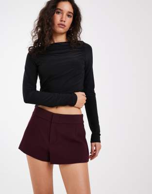 Asos Design Tailored Low Rise Shorts In Purple