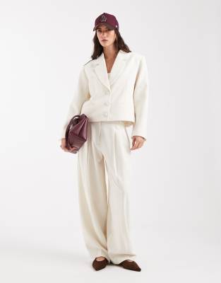 Asos Design Tailored Low Rise Slouchy Balloon Pants In White