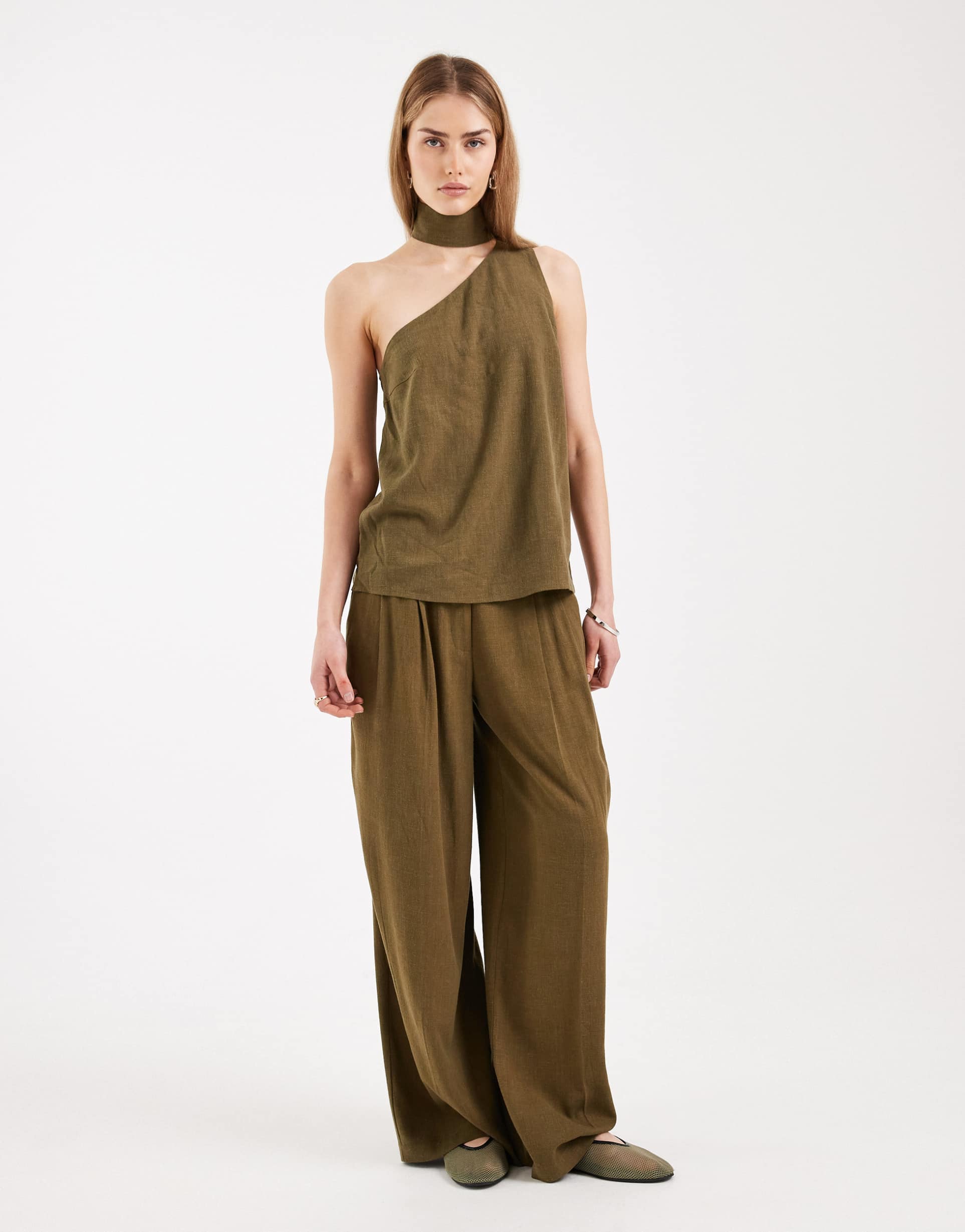 asos design tailored menswear inspired pants in khaki green