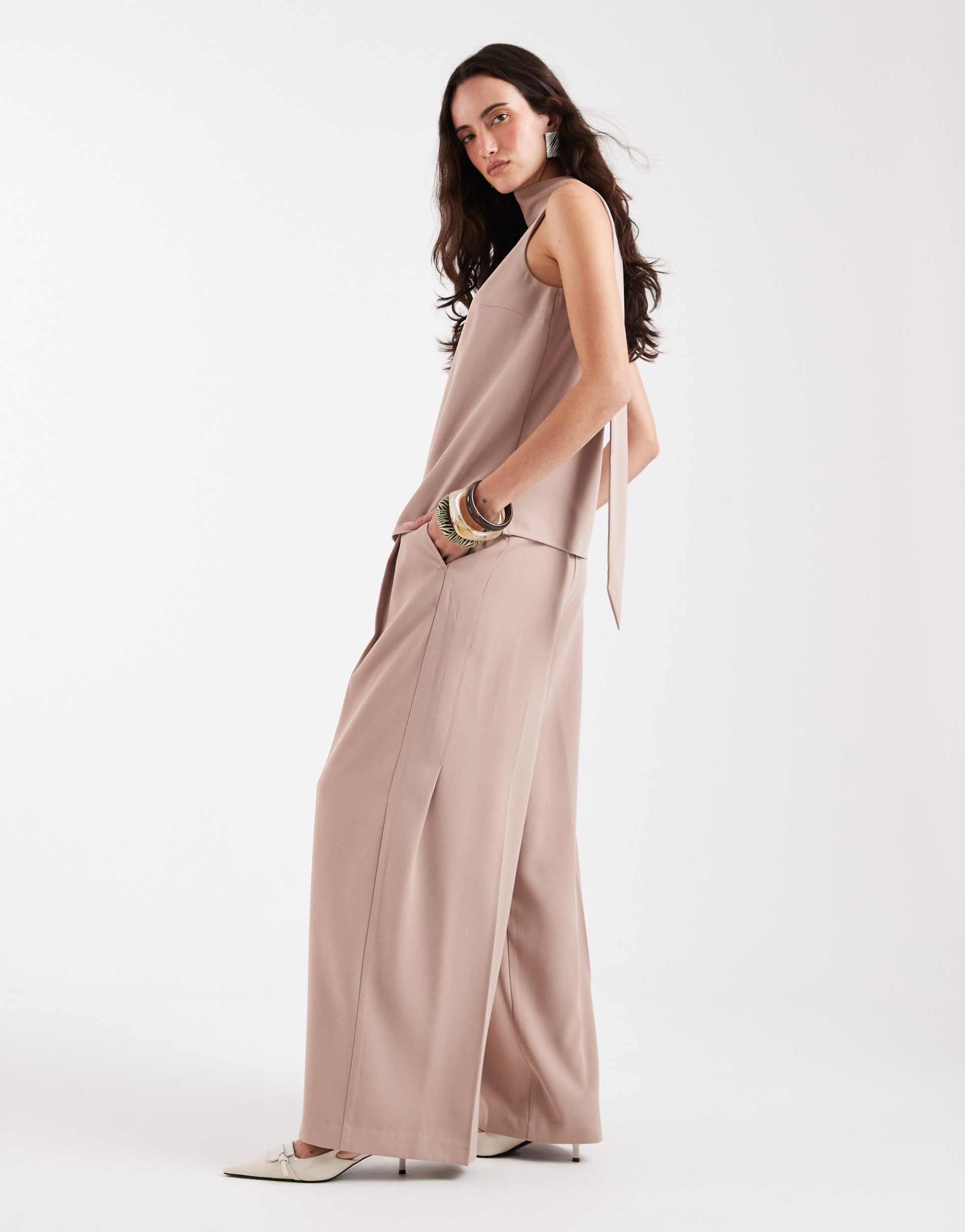 asos design tailored menswear inspired pants in mink