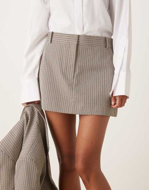 ASOS DESIGN tailored micro mini skirt co-ord in check