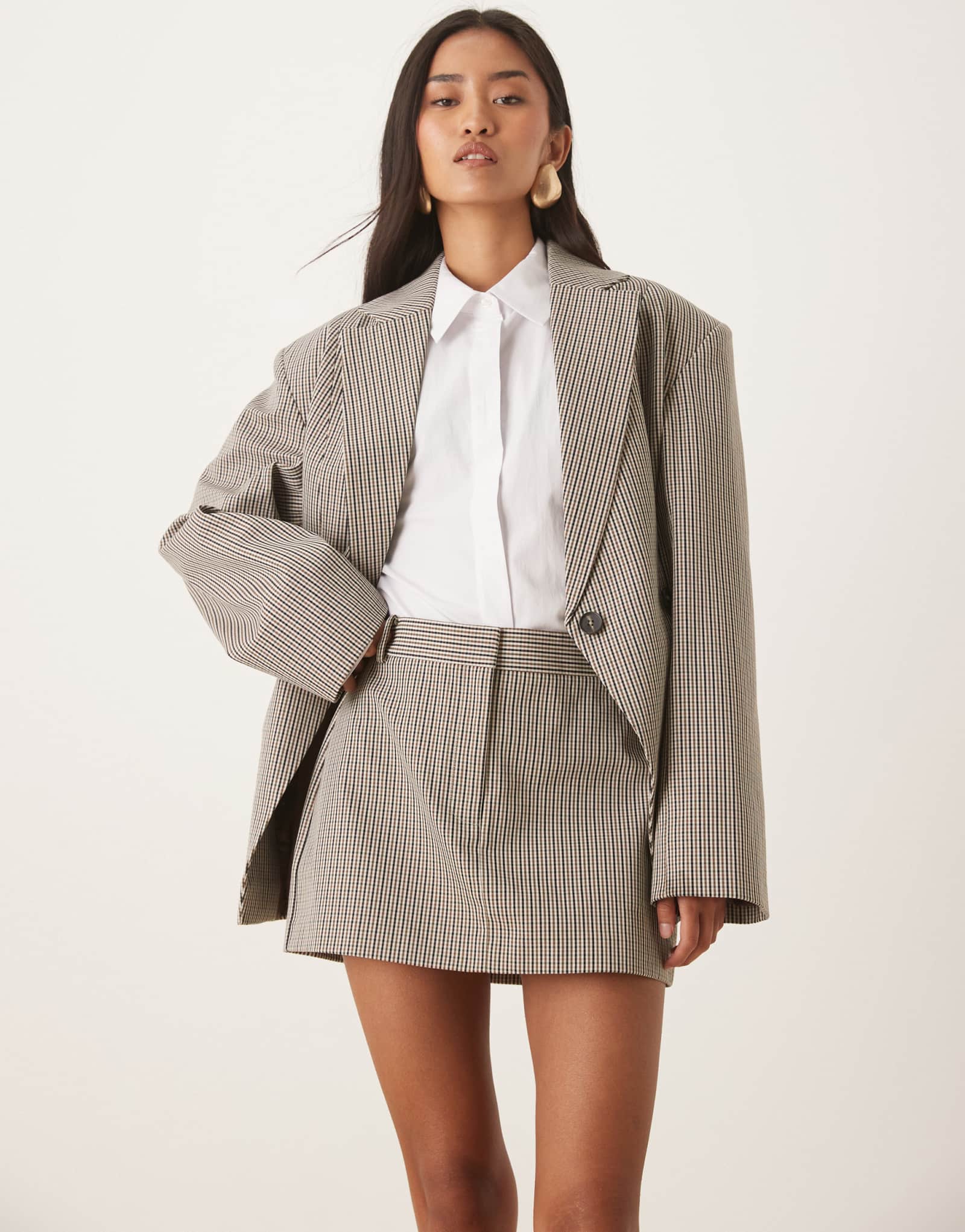 Сшитая по индивидуальному заказу ASOS мини-юбка в клетку - часть комплекта