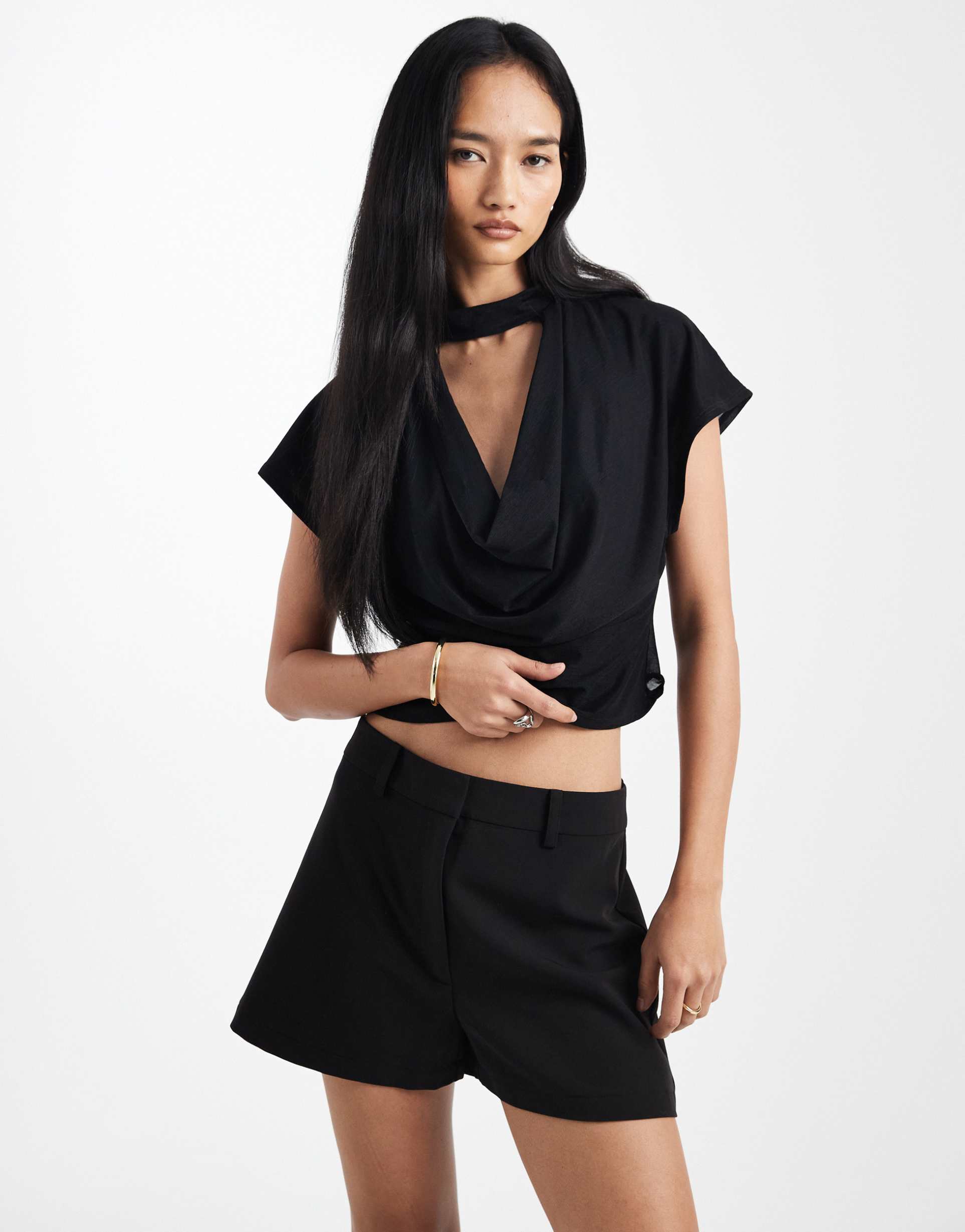 asos design tailored micro short in black