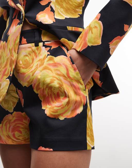 ASOS DESIGN tailored micro shorts in bright floral, 3 of 7