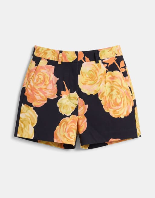 ASOS DESIGN tailored micro shorts in bright floral, 6 of 7