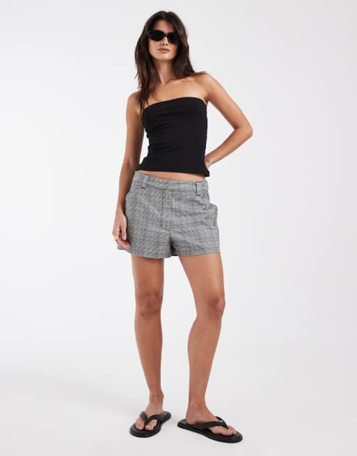 ASOS DESIGN tailored micro shorts in grey check, 2 of 5