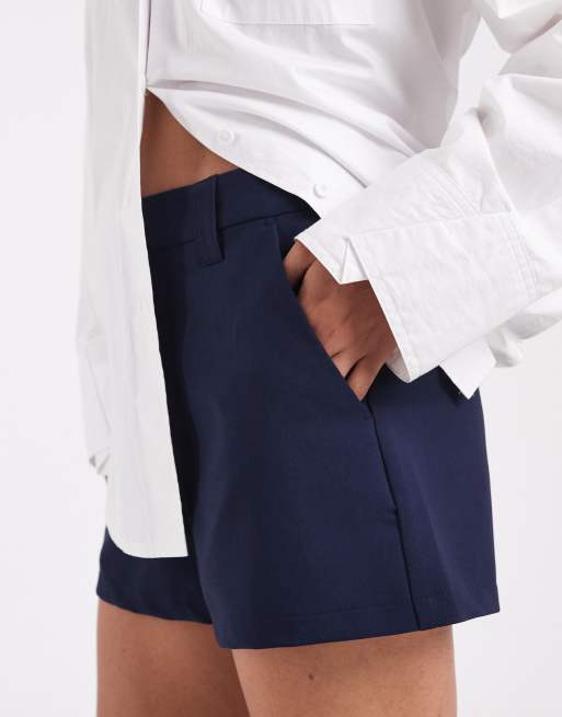 ASOS DESIGN Tailored micro shorts in navy, 2 of 5
