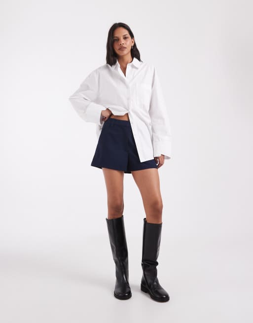 ASOS DESIGN Tailored micro shorts in navy, 3 of 5