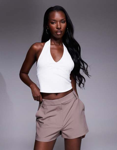 ASOS DESIGN tailored micro shorts in taupe - view 1