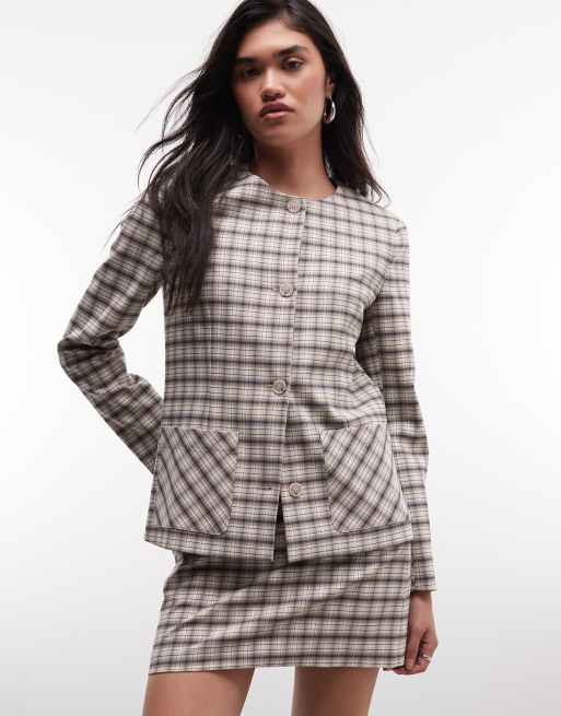 ASOS DESIGN tailored mini skirt in check, 2 of 5