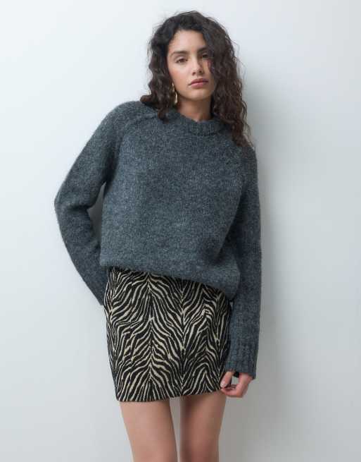 ASOS DESIGN Tailored mini skirt in zebra jacquard, 3 of 5