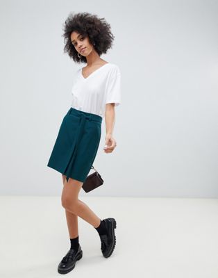 ASOS DESIGN tailored mini skirt with obi tie | ASOS