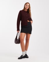 Topshop denim pelmet mini skirt in bleach