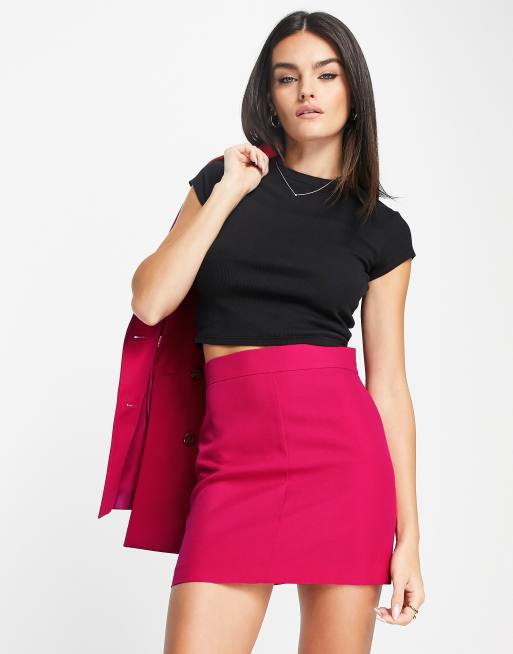 TAILORED MICRO MINI SKIRT PINK