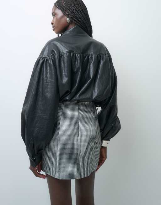 ASOS DESIGN Tailored mini tulip skirt in mono dogtooth, 4 of 5