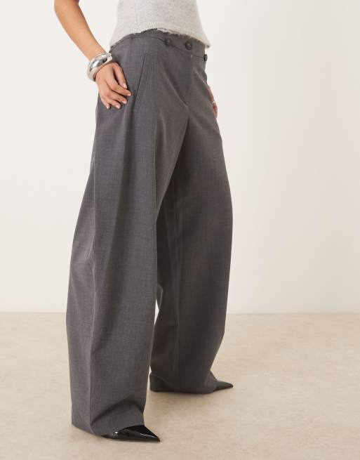 ASOS DESIGN tailored multiway barrel pants in charcoal