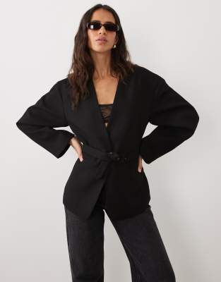 Asos Design Tailored Nipped Waist Blazer In Black