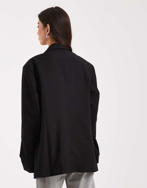 ASOS DESIGN tailored oversized blazer in black, 4 of 4