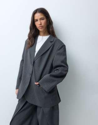 Asos Design Tailored Oversized Blazer In Gray
