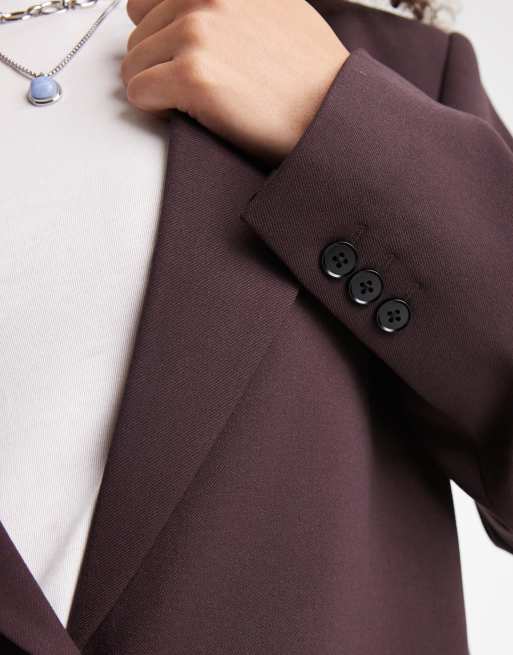 ASOS DESIGN tailored oversized blazer in chocolate