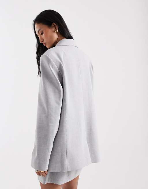 ASOS DESIGN tailored oversized blazer in gray - part of a set, 4 of 4