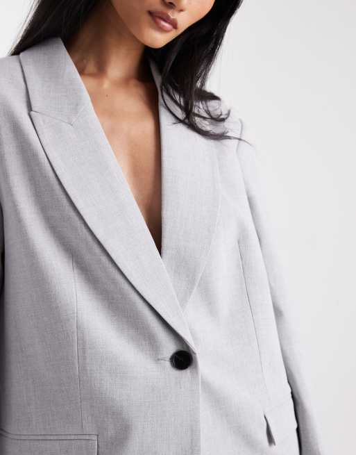 ASOS DESIGN tailored oversized blazer in grey (part of a set), 3 of 4