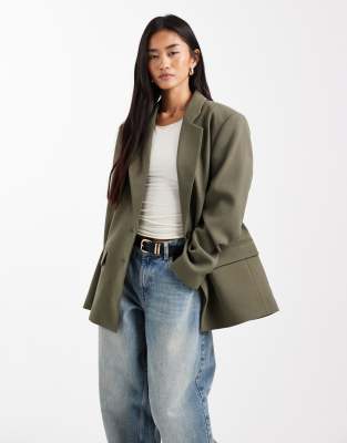 Asos Design Tailored Oversized Blazer In Green