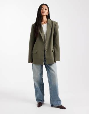 Asos Design Tailored Oversized Blazer In Green